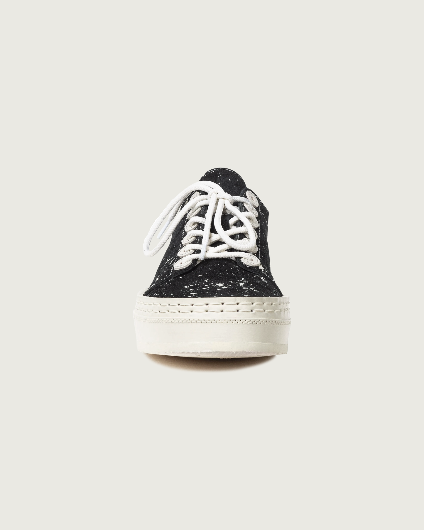 lace to toe suede black paint splatter