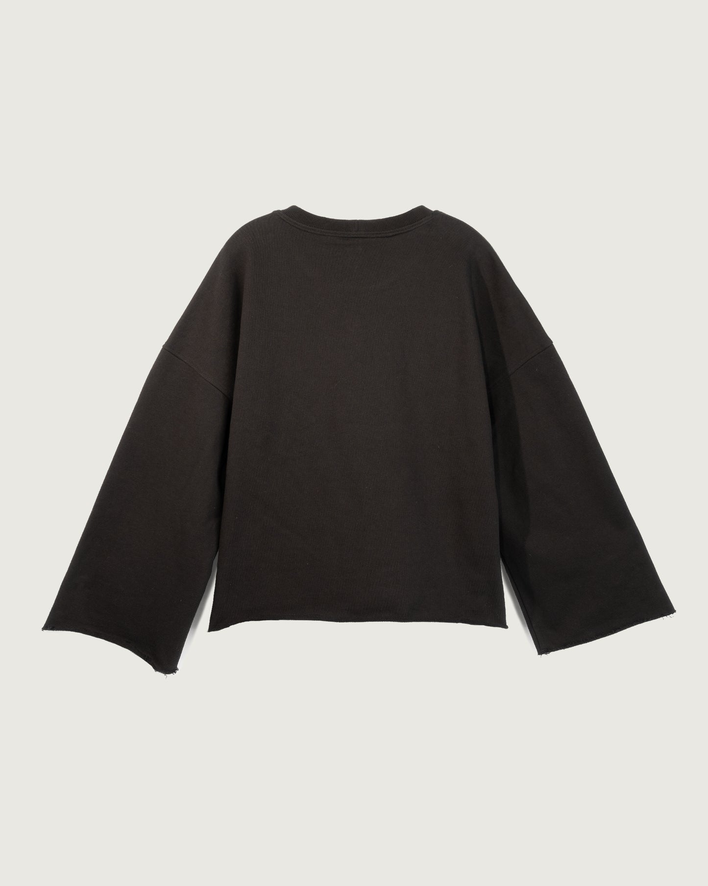 bell sleeve crew neck black