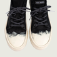 lace to toe waxed suede black painted toe