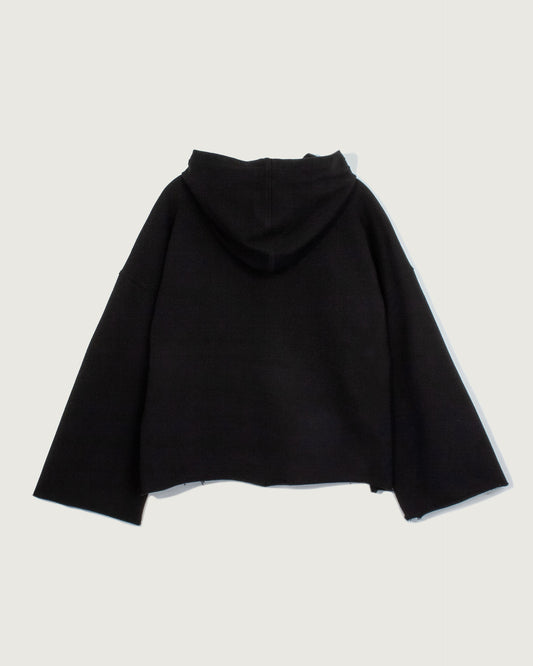 bell sleeve hoodie black