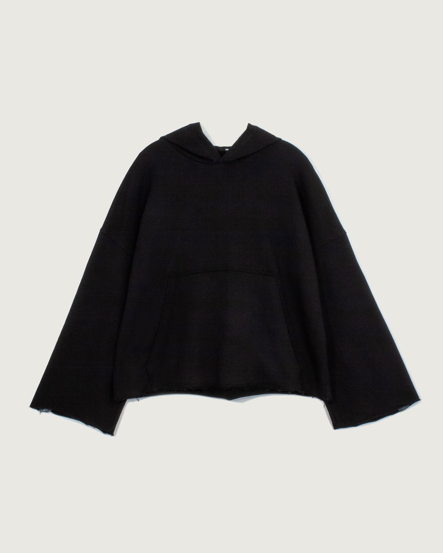 bell sleeve hoodie black